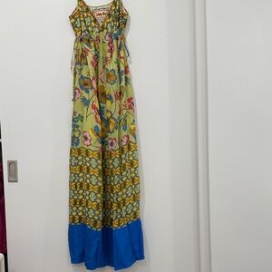 Johnny Was Floral Dress with Yellow and Blue Accents